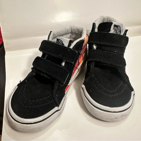 Vans Off The Wall Kids High-Top Sneakers - Black and Orange. Sz 7. Pre-owned. - Picture 5 of 7
